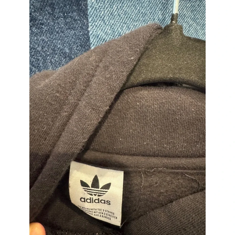 Adidas Originals Mens Trefoil‎ Graphic Hoodie Black Multi Color Logo Small
